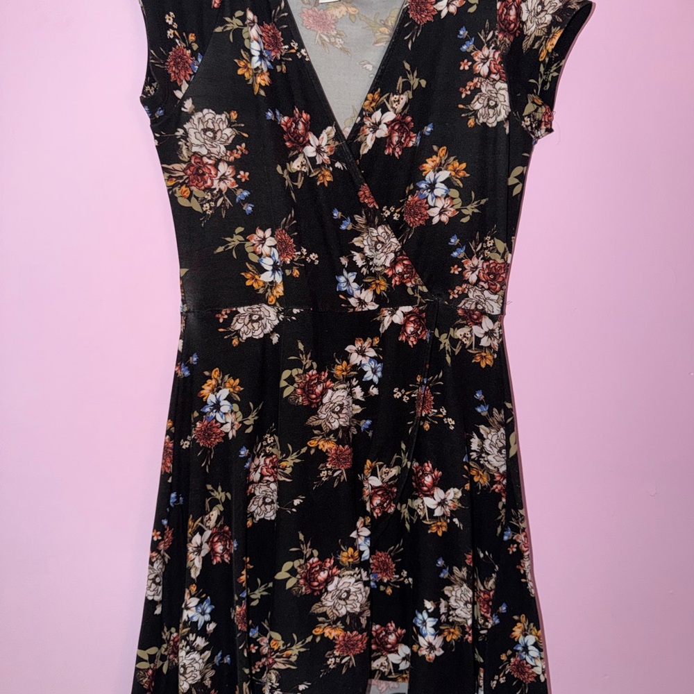 Floral Black Dress